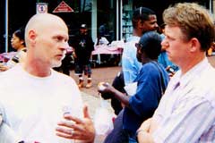 OAC evangelist sharing the gospel on the street in Philadelphia