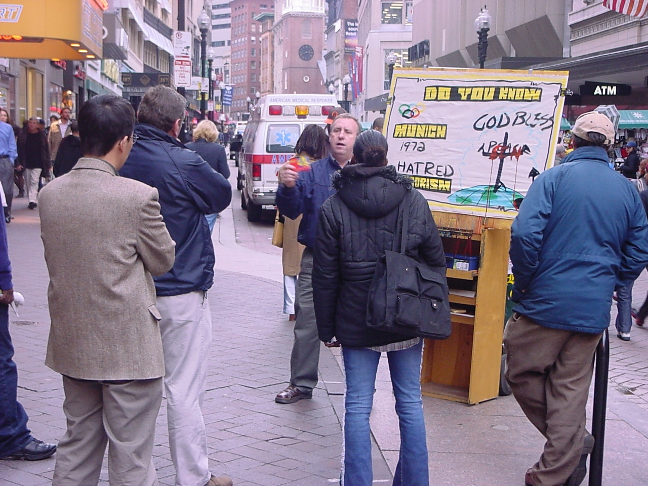 OAC evangelist preaching to crowd at Temple University